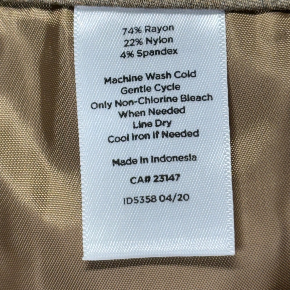 Talbots Pants Womens 14 Beige Pull On Straight Leg Stretch Rayon Blend NEW - Picture 8 of 9